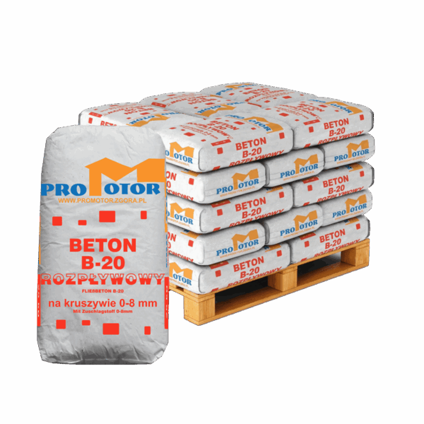 Beton B-20 rozpływowy paleta